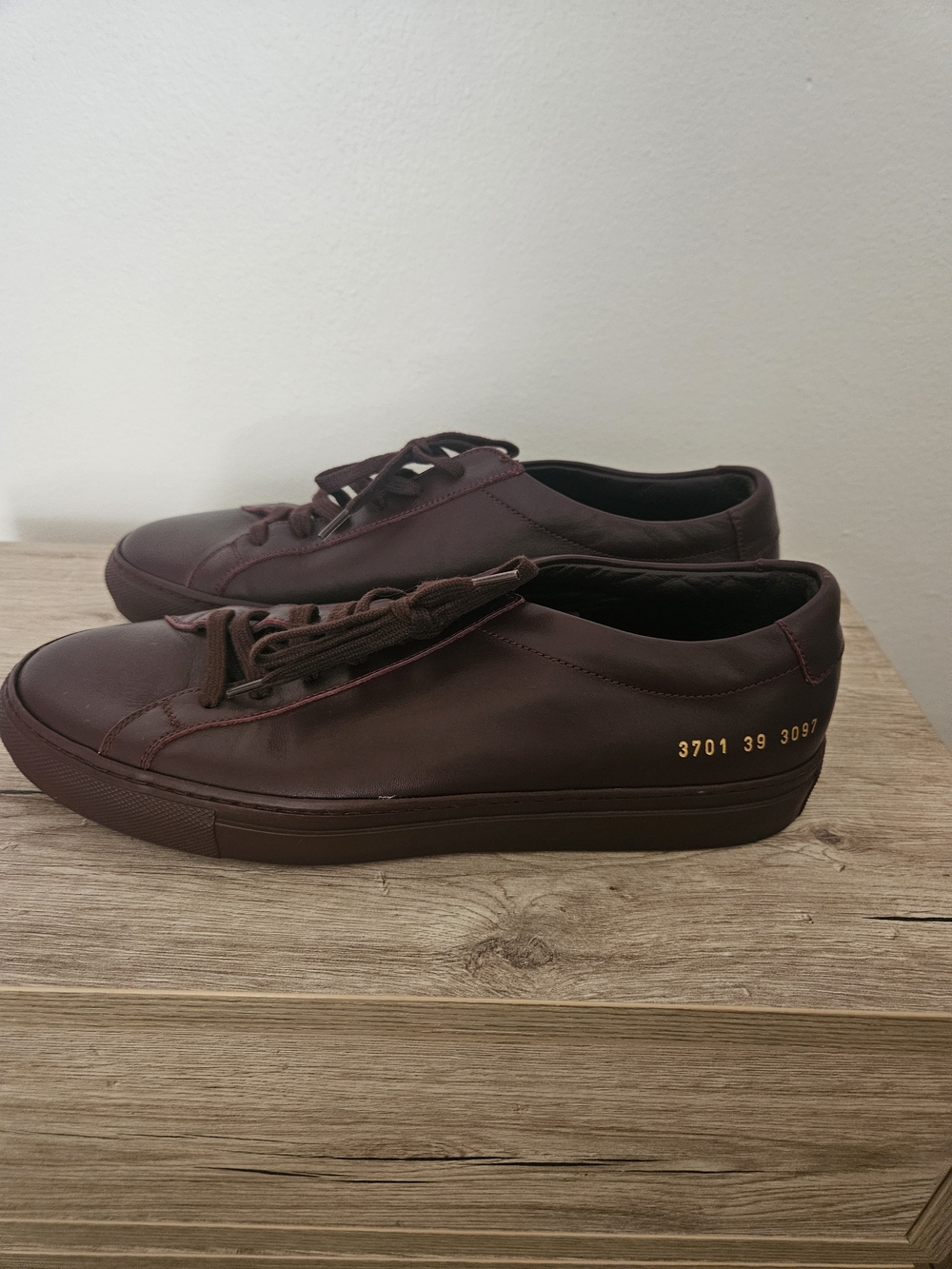 Common Projects Low-Top Leather Sneakers in Dark Brown